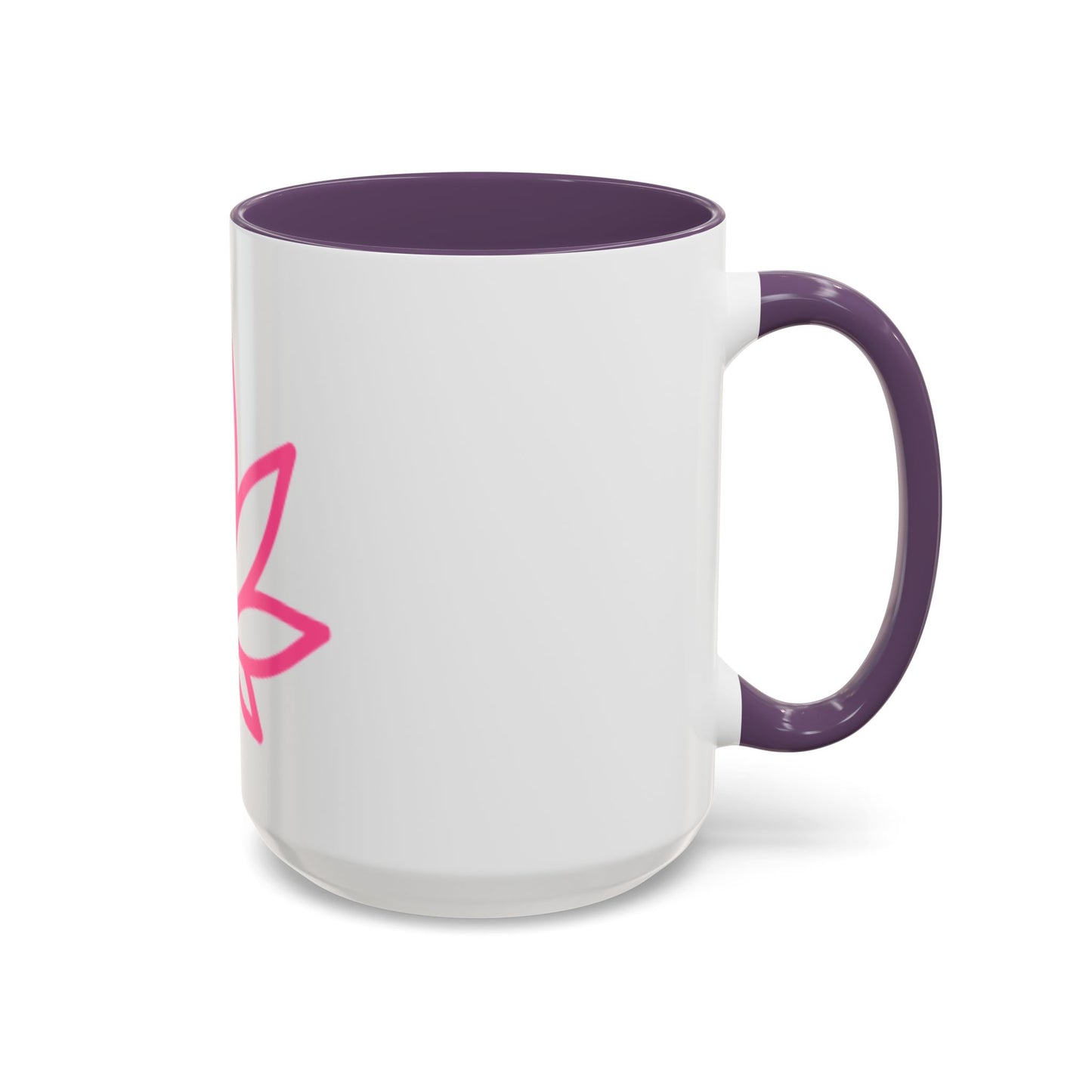 SensiMina White & Black Mug With Pink Leaf Logo