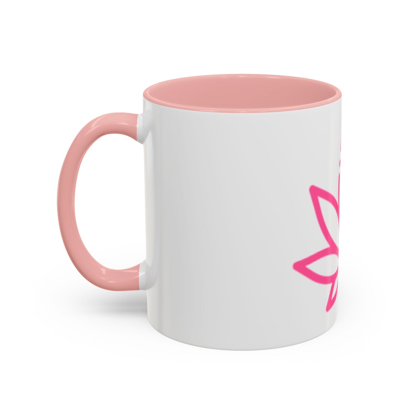 SensiMina White & Black Mug With Pink Leaf Logo