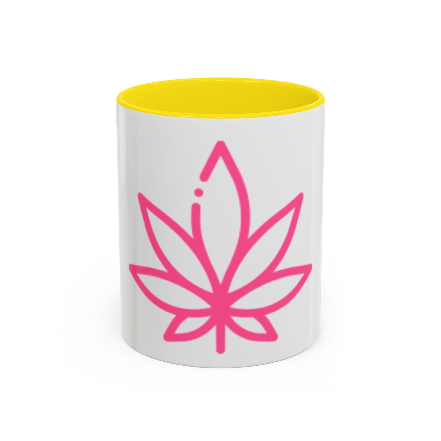 SensiMina White & Black Mug With Pink Leaf Logo