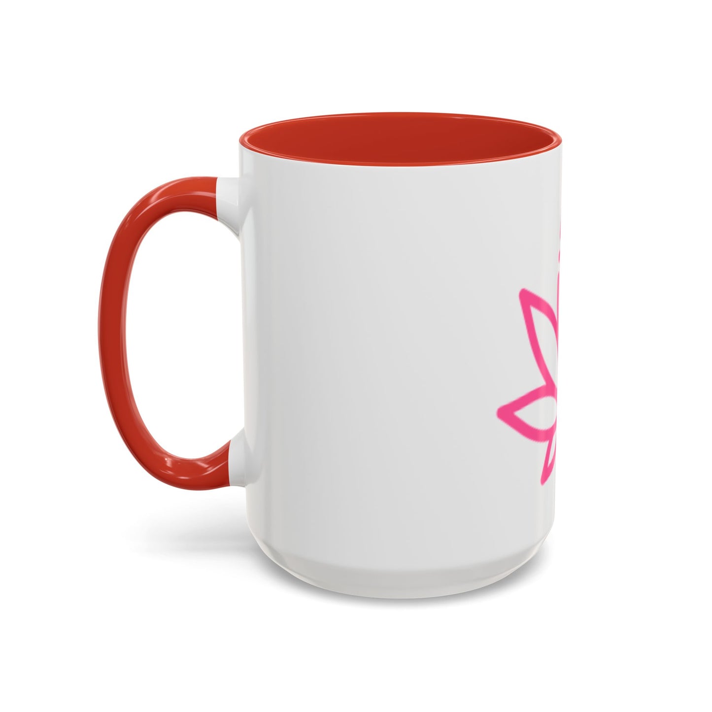SensiMina White & Black Mug With Pink Leaf Logo